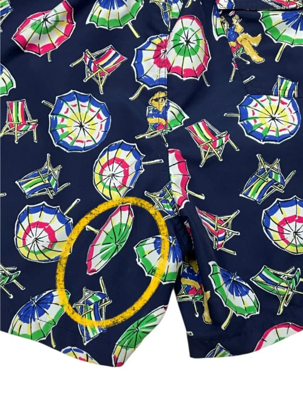 Polo Ralph Lauren Polo Bear Umbrella Swim Trunks XL Blue Lined Swimwear